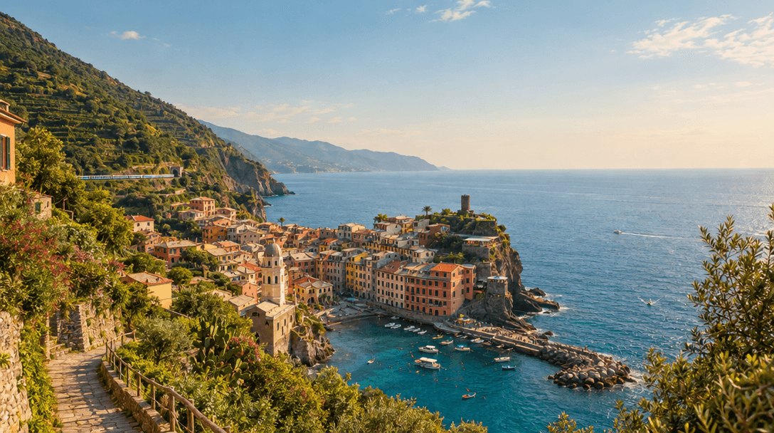 Case colorate affacciate sul mare della Riviera ligure